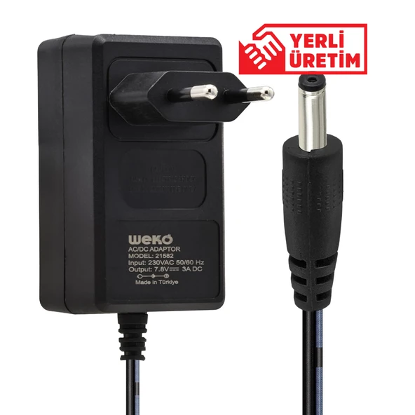 Ayt Weko 7.8 Volt 3 Amper 3.5 1.35 Uçlu Yerli Üretim Ac Plastik Yazar Kasa Adaptörü - 3