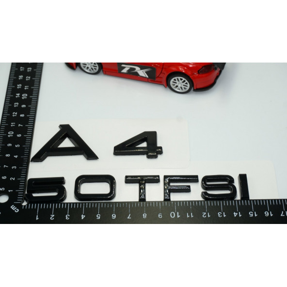 Audi A4 50 TFSi Parlak Siyah ABS 3M 3D Bagaj Yazı Logo Orjinal Ürün - Resim 3