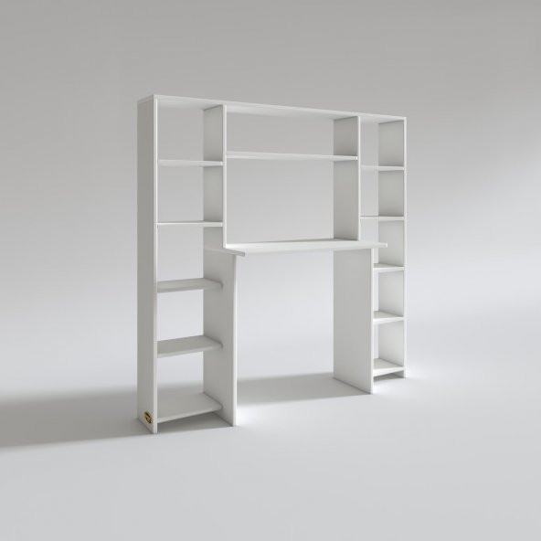 Kenzlife bilgisayar çalışma masası senna byz 140*130*20 kitaplıklı ofis sekreter laptop - 3