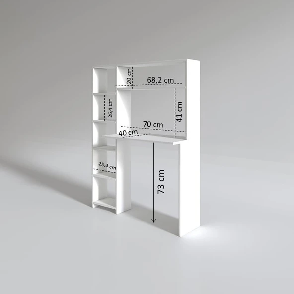 Kenzlife bilgisayar çalışma masası prost byz 140x100x20 kitaplık solda ofis sekreter laptop - Resim 4