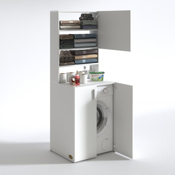 Kenzlife çamaşır makinesi dolabı kasparovmdf byz 180*066*55-20  100 mdf full mdf banyo kapaklı arkalıksız - 3
