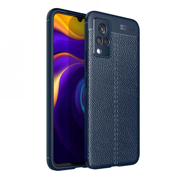 Vivo V21 Kılıf Focus Derili Kamera Korumalı Silikon Kılıf
