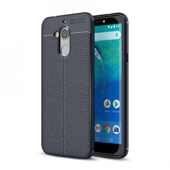 General Mobile 8 Go Kılıf Focus Derili Kamera Korumalı Silikon Kılıf