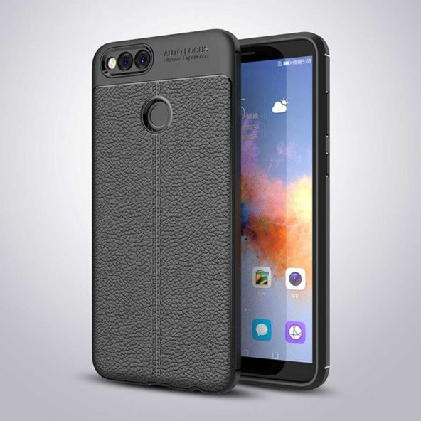 Huawei Honor 7X Kılıf Focus Derili Kamera Korumalı Silikon Kılıf - 2