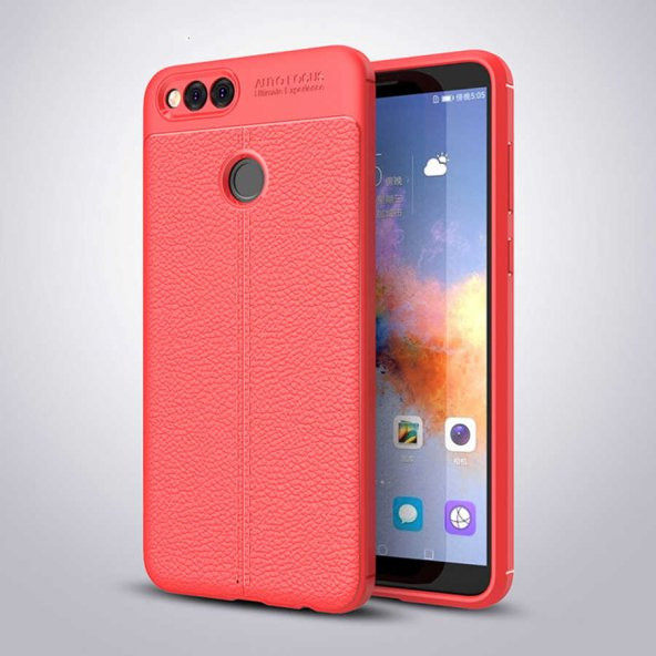 Huawei Honor 7X Kılıf Focus Derili Kamera Korumalı Silikon Kılıf - 3