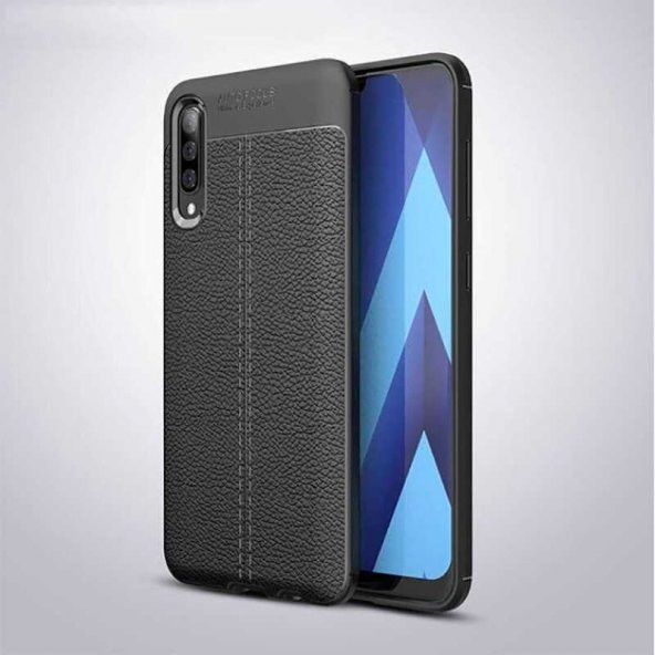 Samsung Galaxy A70 Kılıf Focus Derili Kamera Korumalı Silikon Kılıf - 2