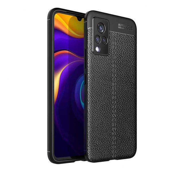 Vivo V21 Kılıf Focus Derili Kamera Korumalı Silikon Kılıf - 2