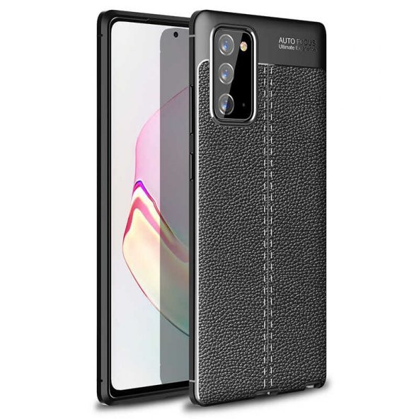 Samsung Galaxy Note 20 Kılıf Focus Derili Kamera Korumalı Silikon Kılıf - 2