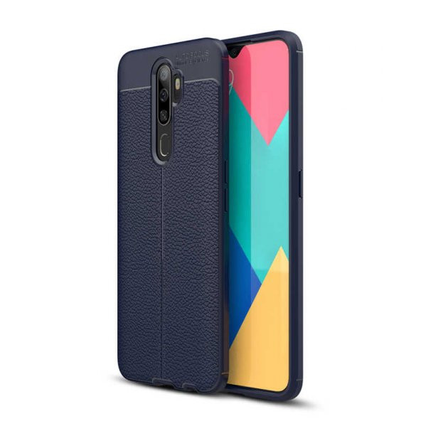 Oppo A5 2020 Kılıf Focus Derili Kamera Korumalı Silikon Kılıf
