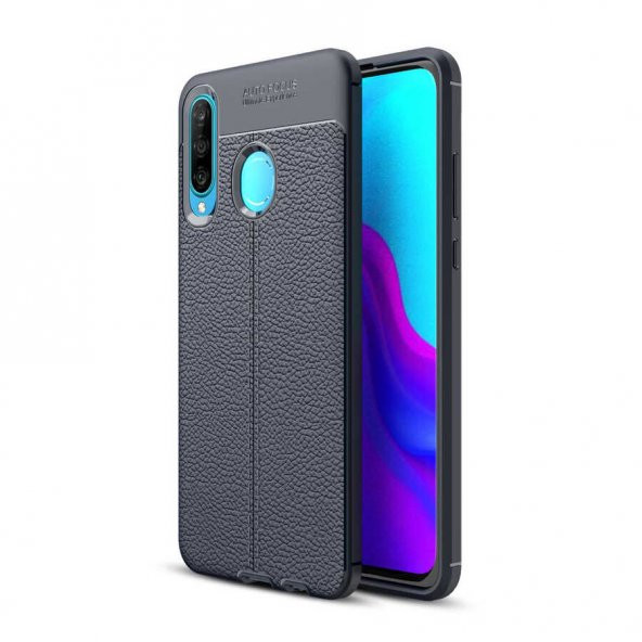 Huawei P30 Lite Kılıf Focus Derili Kamera Korumalı Silikon Kılıf