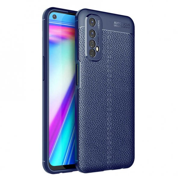 Realme 7 Kılıf Focus Derili Kamera Korumalı Silikon Kılıf