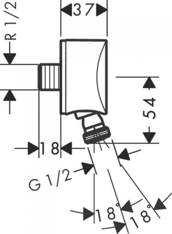 Hansgrohe Fixfit S Duş Çıkış Dirseği - Resim 2