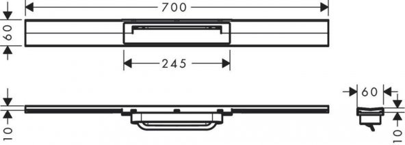 Hansgrohe RainDrain Flex Duş Kanalı 70 cm Kesilebilir Satin Siyah + İç Set - 4