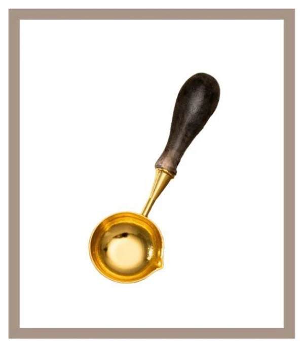 Davetiye Mum Mühürü Eritme Kaşığı El Yapımı Akrilik Saplı Füme Renk ürün görseli