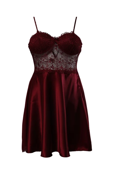 Pierre Cardin 6 Lı Saten Gecelik Çeyiz Takım Bordo