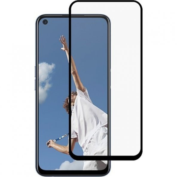 Oppo A52 Kırılmaz Cam Tam Kaplayan Ekran Koruyucu - Siyah