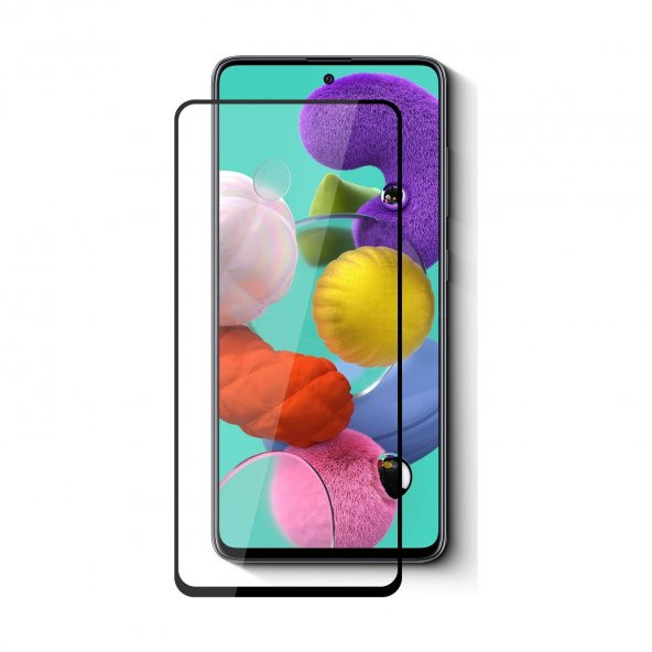 Samsung Galaxy A51 Kırılmaz Cam Tam Kaplayan Ekran Koruyucu - Siyah