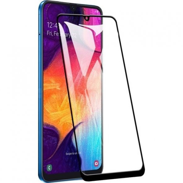 Samsung Galaxy A50 Kırılmaz Cam Tam Kaplayan Ekran Koruyucu - Siyah