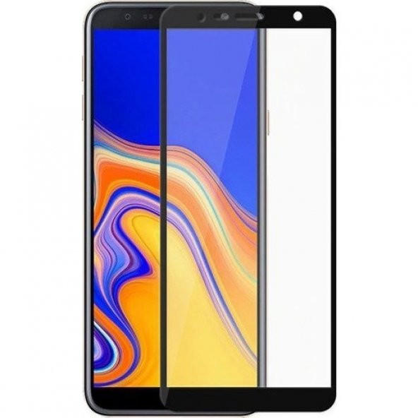 Samsung Galaxy J4 Plus Kırılmaz Cam Tam Kaplayan Ekran Koruyucu - Siyah