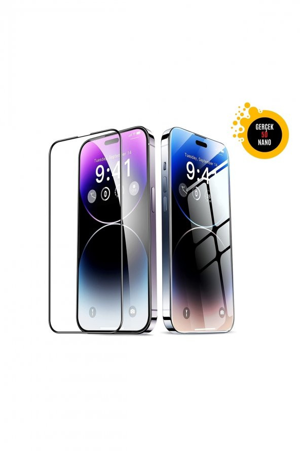Iphone 14 Pro Max Gerçek Nano 5d Tam Kaplayan Ekran Koruyucu Kırılmaz Cam