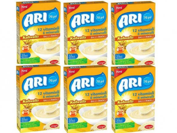 Arı Mama Kahvaltı Ballı İrmikli Pirinç Unu 250 gr x 6 Adet