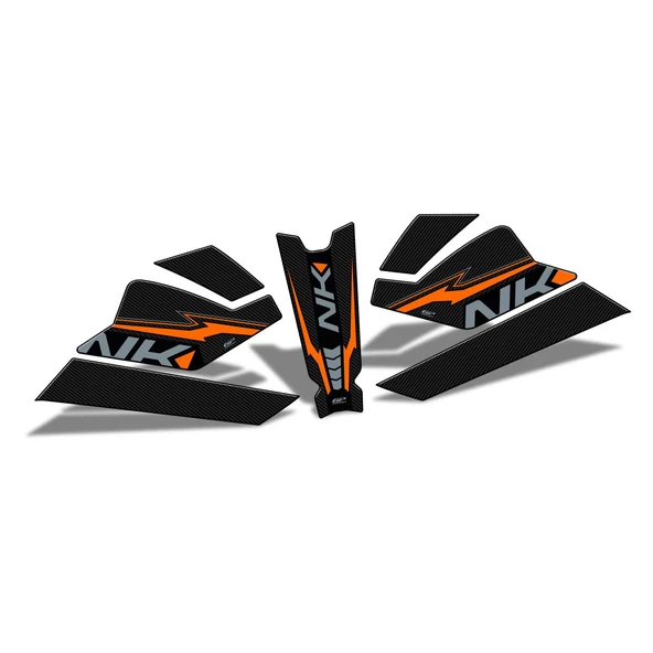 GP Kompozit CF Moto 250 NK 2023-2024 Uyumlu Tank Pad Seti Turuncu - 5