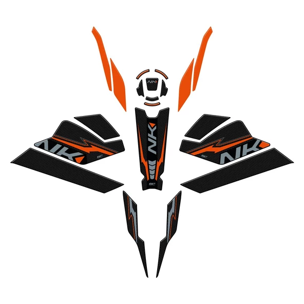 GP Kompozit CF Moto 250 NK 2023-2024 Uyumlu Full Pad Seti Turuncu