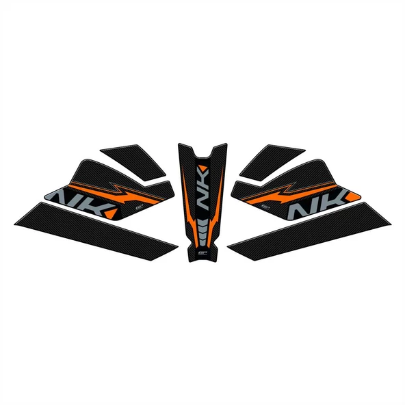 GP Kompozit CF Moto 250 NK 2023-2024 Uyumlu Tank Pad Seti Turuncu - 8