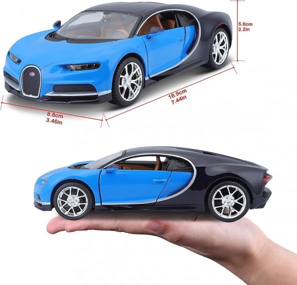 Maisto 124 Bugatti Chiron - Mavi - 3