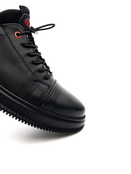 Komçero Erkek Hakiki Deri Streç Lastikli Siyah Casual Ayakkabı 3K0795-2297 - 6