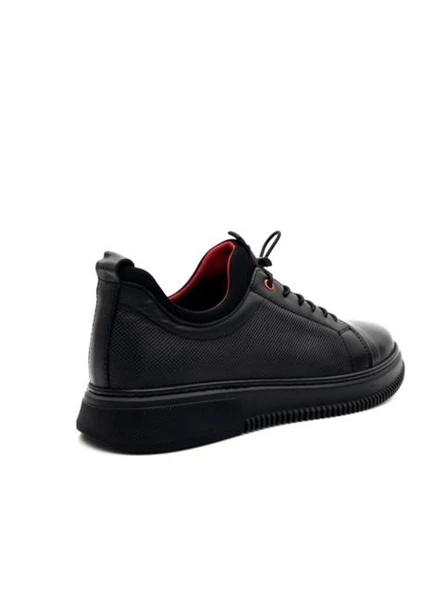Komçero Erkek Hakiki Deri Streç Lastikli Siyah Casual Ayakkabı 3K0795-2297 - 3
