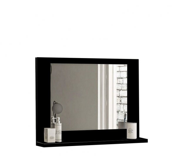 Nsp Dekoratif Ayna Mdf Raflı 60cm45cm Siyah