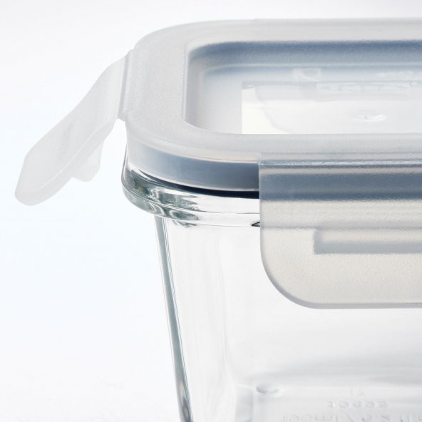 3 Adet Cam Saklama Kabı Seti MeridyenDukkan 180 ml, Kare-Vakumlu Mini Kaplar - 4