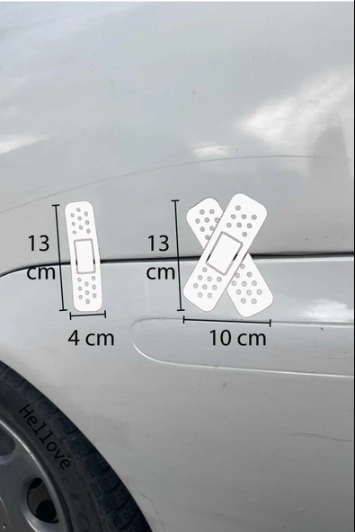 Yara Bandı Oto Araba Sticker İkili Set Düz ve Çapraz Delikli Yarabandı 13 cm Boyunda - 12
