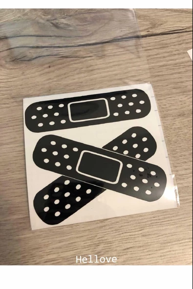 Yara Bandı Oto Araba Sticker İkili Set Düz ve Çapraz Delikli Yarabandı 13 cm Boyunda - 8