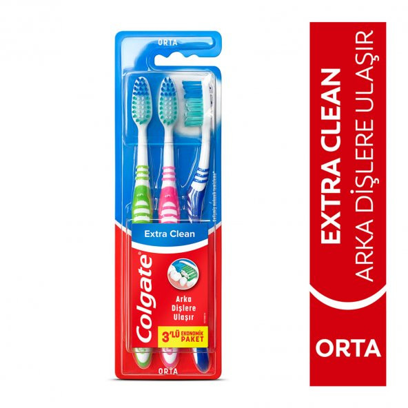 Colgate Extra Clean Diş Fırçası 2+1