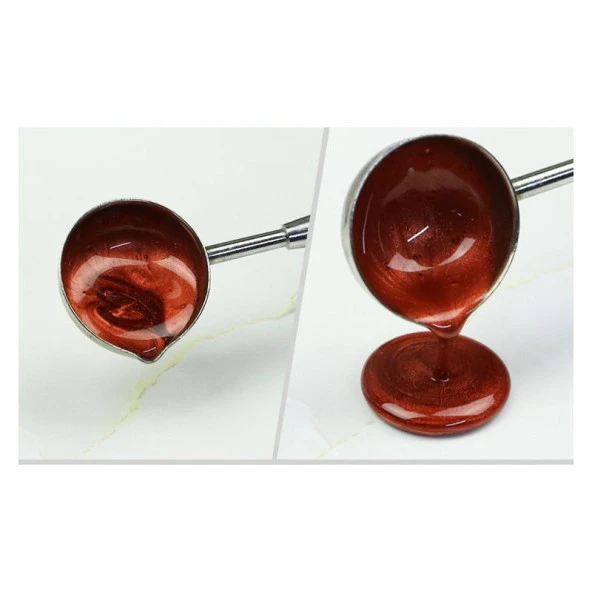 Ahşap Sap Mum Mühürü Eritme Kaşığı Paslanmaz Çelik Rose Gold - Resim 5