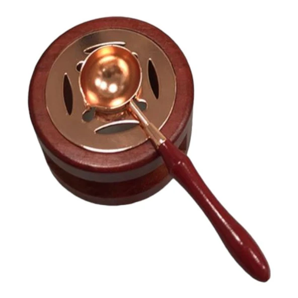 Ahşap Sap Mum Mühürü Eritme Kaşığı Paslanmaz Çelik Rose Gold - Resim 11