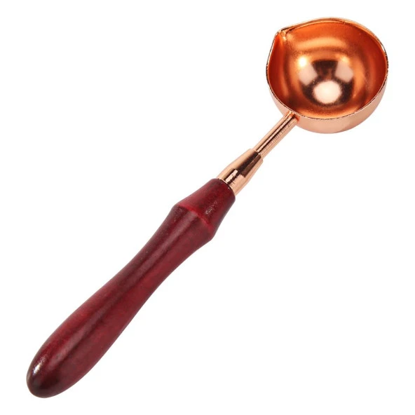 Ahşap Saplı Retro Mum Mühürü Eritme Kaşığı Rose Gold - 1