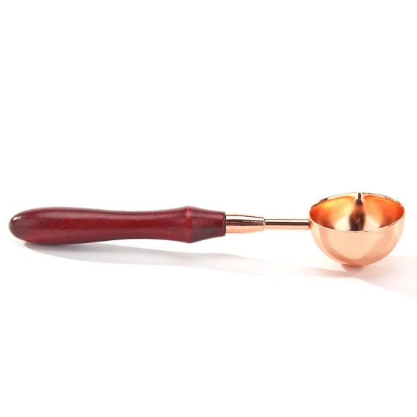 Ahşap Saplı Retro Mum Mühürü Eritme Kaşığı Rose Gold - 4
