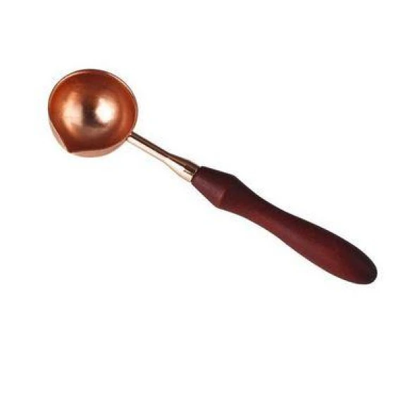Ahşap Saplı Retro Mum Mühürü Eritme Kaşığı Rose Gold - 6