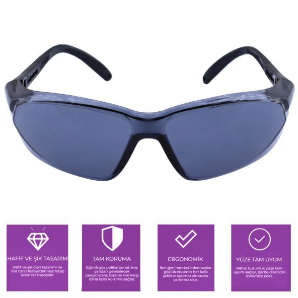 Bisiklet Gözlüğü UV Korumalı Ayarlanabilir Bisikletçi Gözlük Füme S900 - 5