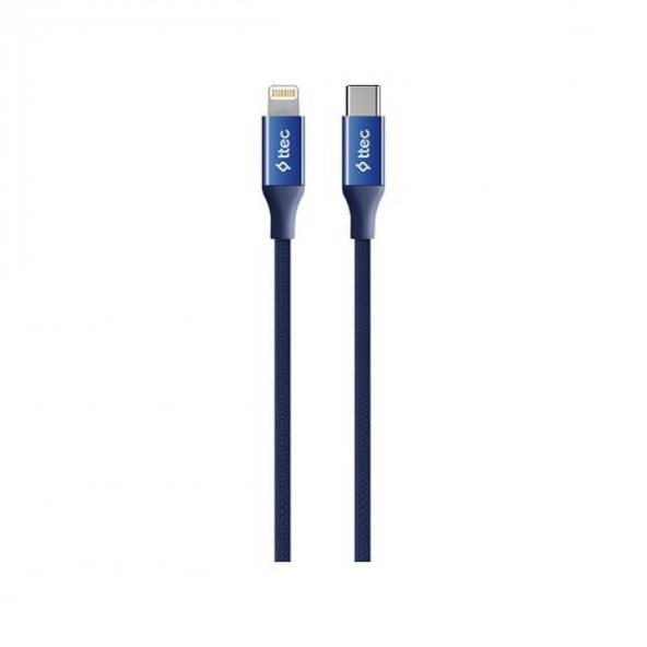 USB-C - Lightning Hızlı Şarj Kablosu 150cm 2DK41 ttec AlumiCable Halat Kablo  Lacivert