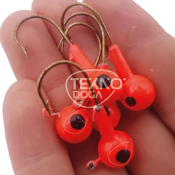 EFFE İğneli Silikon Yem Zokası Kırmızı Siyah LRF Jighead 5ad - 3