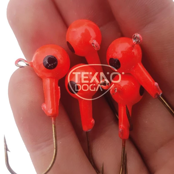 EFFE İğneli Silikon Yem Zokası Kırmızı Siyah LRF Jighead 5ad - 4