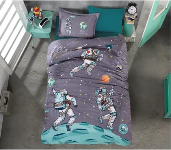 Clasy Ranforce Genç Nevresim Takımı Tek Kişilik Space V1 Antrasit