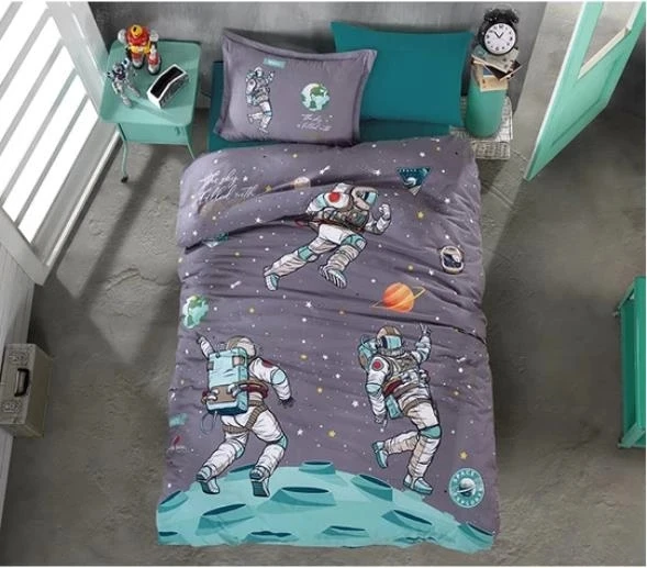 Clasy Ranforce Genç Nevresim Takımı Tek Kişilik Space V1 Antrasit - 1