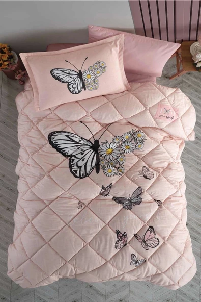 Clasy Ranforce Genç Uyku Seti Tek Kişilik Daisy Love V2 Somon