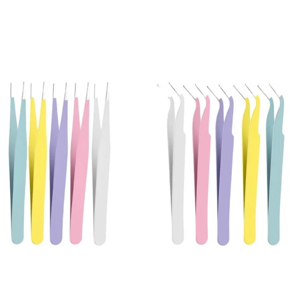 İkili Cımbız Seti Paslanmaz Çelik Sarı Renk Düz ve Kavisli Model - Resim 6