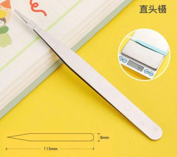 İkili Cımbız Seti Paslanmaz Çelik Beyaz Renk Düz ve Kavisli Model - Resim 4